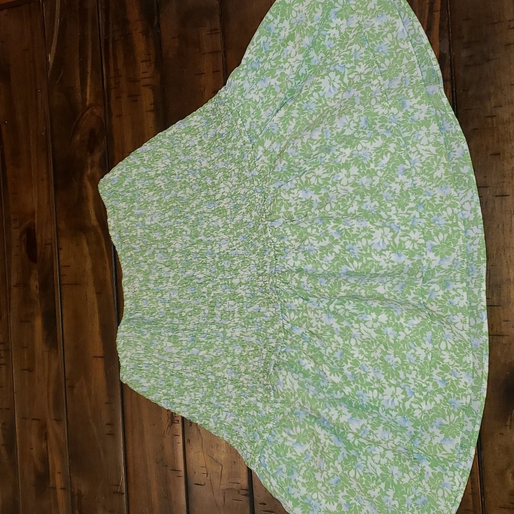 Sabo Skirt Green Floral Smocked Mini Skirt - Picture 4 of 7